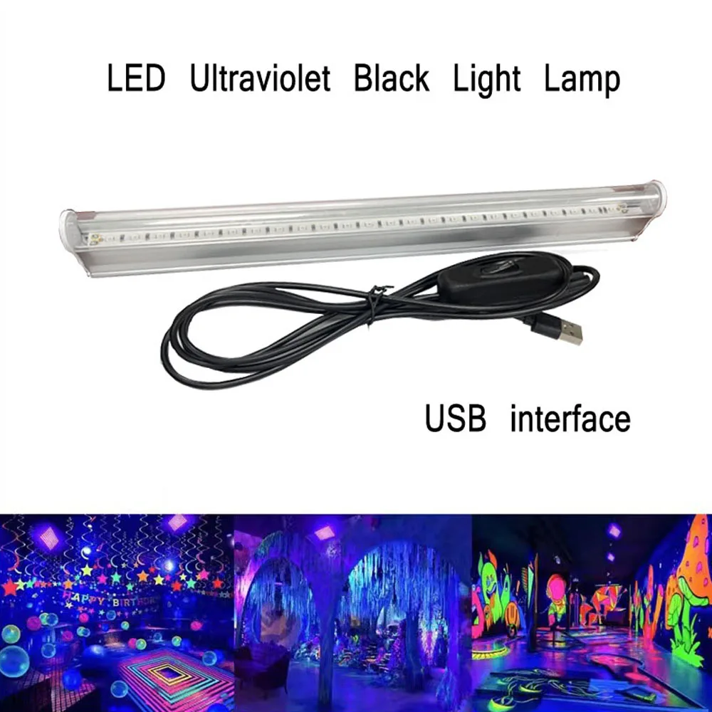 luz ambiente interior para detector de dinheiro lampada uv preta tubo t5 5vwusb decoracao blacklight lampada ultravioleta do prego uv395nm 01