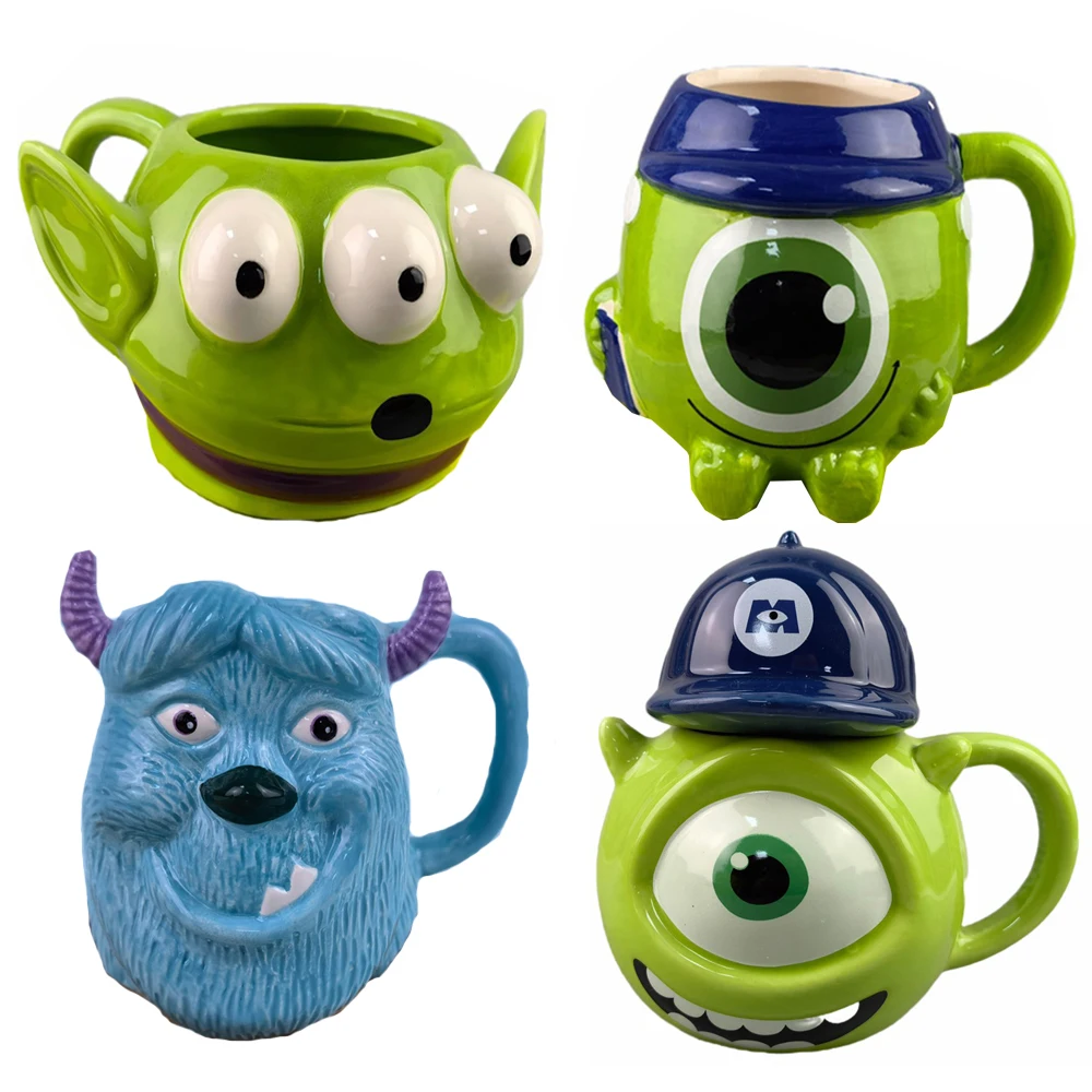 

Disney Monsters University Cartoon Ceramic Mugs Animated Characters Sullivan 3D Unique Design Coffee Drinking Cup Gift For Kid
