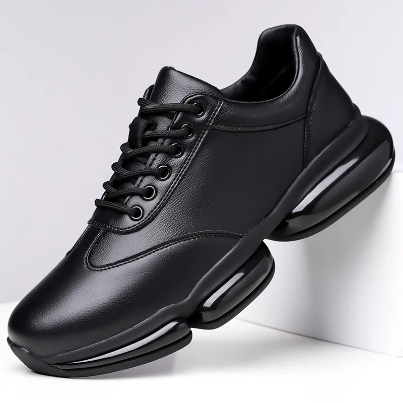 New Shoes for Men Casual Sport Shoes Fashion Lether Chunky Sneakers Street Cool Thick-soled Athletic Shoes