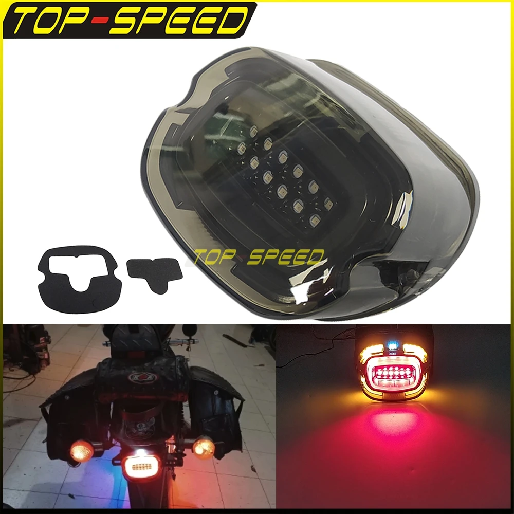 Smoke Motorcycle LED Tail Light Brake License Plate Lamp For Harley Sportster Dyna Road King Softail Touring Fat Boy Low Rider