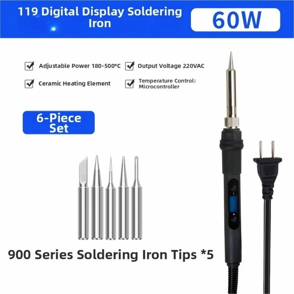 

New 110V 220V 60W Adjustable Temperature Multistyles Alternating Current Electric Soldering Iron Rework Station Heat Pencil Tips
