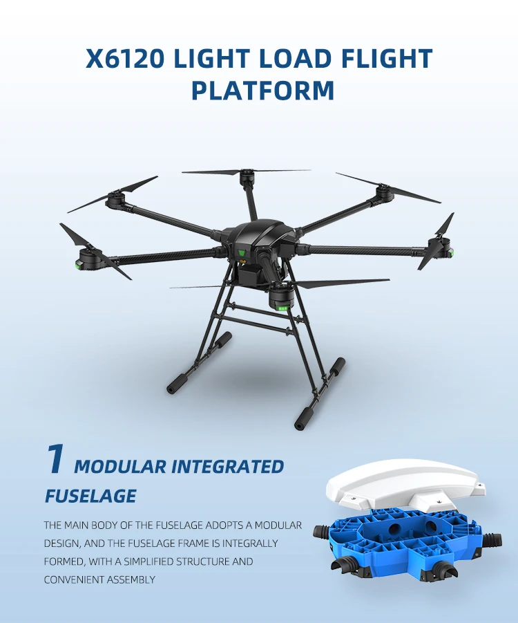 EFT X6120 lightweight six-axis drone frame for industrial applications 1200mm wheelbase