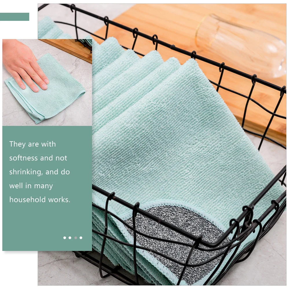 

4pcs Water Absorption Dishcloths Non-Stick Oil Cleaning Kitchen Scrubbers For Household Duster Towels Pot Washing Tools Plate