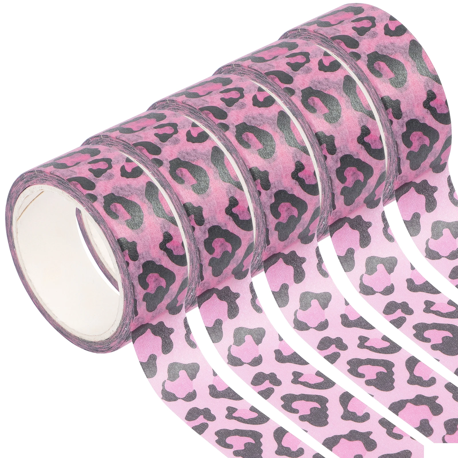 

5 Rolls Leopard Tape Decorations Scrapbook Decorative Animal Print Duct Supplies Diy Craft Tapes