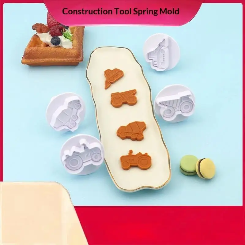 4pcs 3D Car Plane Cookie Cutter Biscuit Mold Train Vehicle Transportation Baking Stamp Press Plunger Sugarcraft Fondant Cutters