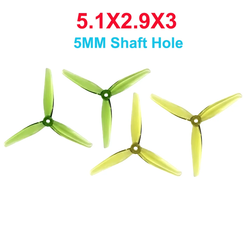 

HQProp(2CW+2CCW) Ethix P2 Pickle Prop 5.1x2.9x3 5129 3-Blade Propellers for 2306 2207 Brushless Motor 5inch FPV Freestyle Drone