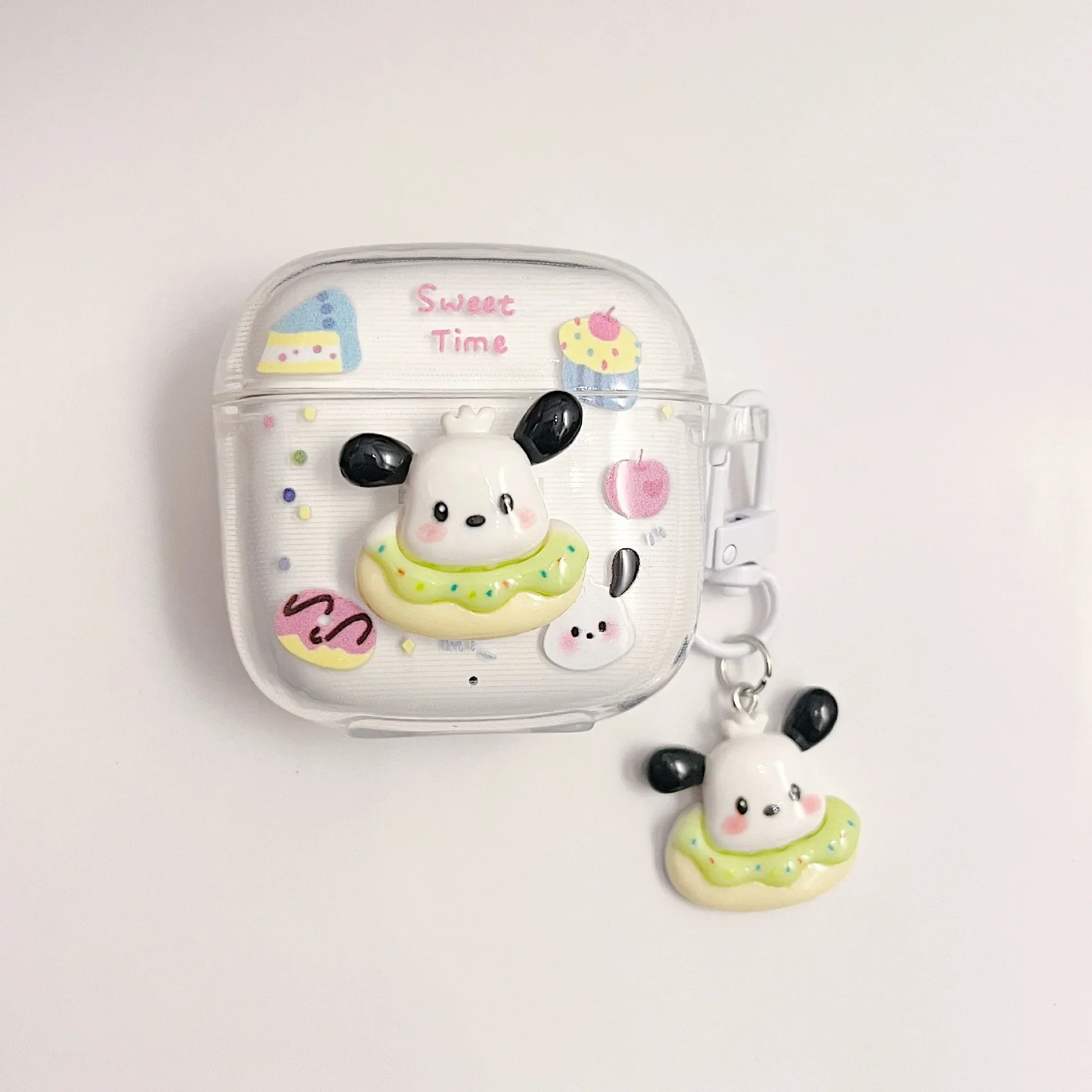 مناسبة لسماعات Huawei FreeBuds SE2 SE3 TWS الكرتونية المزودة بتقنية البلوتوث، غطاء حماية شفاف لسماعات الأذن مع حلقة مفاتيح