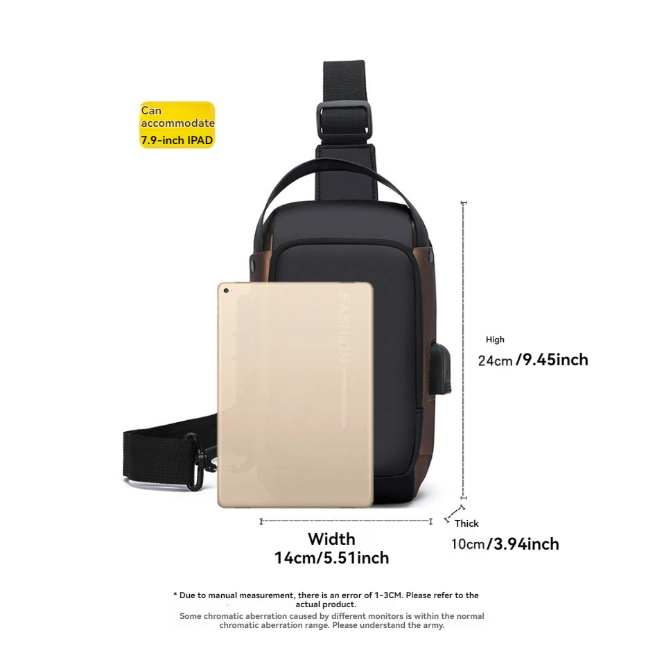 Multi-functional Anti-Theft Chest Bag with Password Lock-Large Capacity/Waterproof/USB Charging Port for Commuting & Outdoor Use