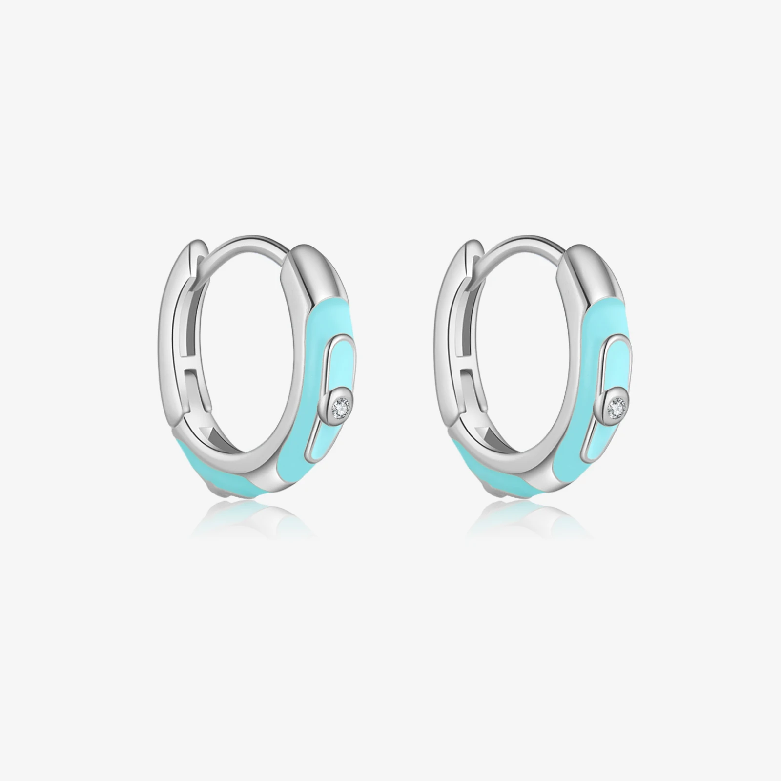 VEWANT 100% 925 Sterling Silver Circle Turquoise Enamel Drop Glue Fashion Hoop Earrings Women 2024 Fine Party Birthday Jewelry