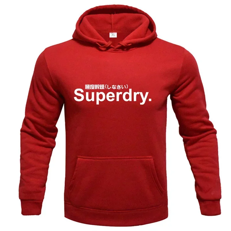 Primavera outono superdry impresso homens mulheres hoodies velo quente moletom masculino moda lã quente moletom