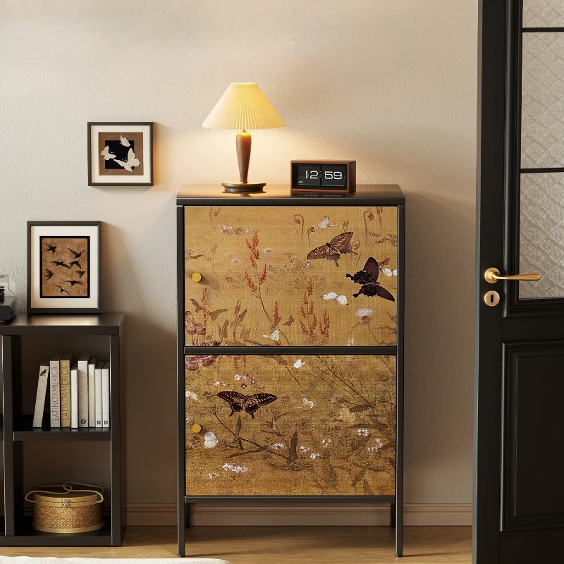 

bucket cabinet 2025 new iron cabinet living room wall locker large capacity storage cabinet bedroom bedside cabinet