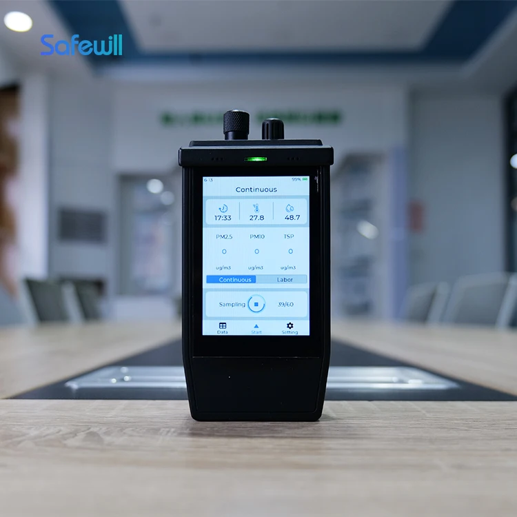 Safewill Factory Wholesale Noise Dust and Vibration Monitoring PM2.5 PM10 HUM Portable Handheld Dust Particles Monitor
