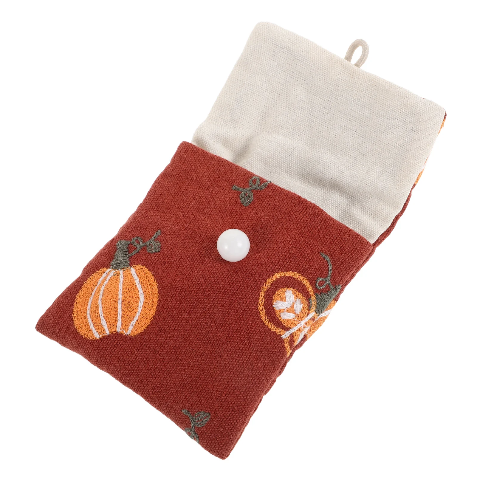 

Cute Kawaii Embroidered Cotton Linen Jewelry Pouch Small Coin Purse for Women Traveling Organizing Cosmetics Red