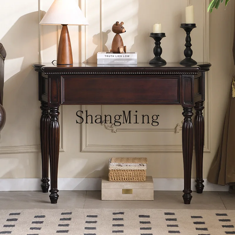 

SM solid wood wall locker, living room partition cabinet, antique long table corridor simple foyer cabinet