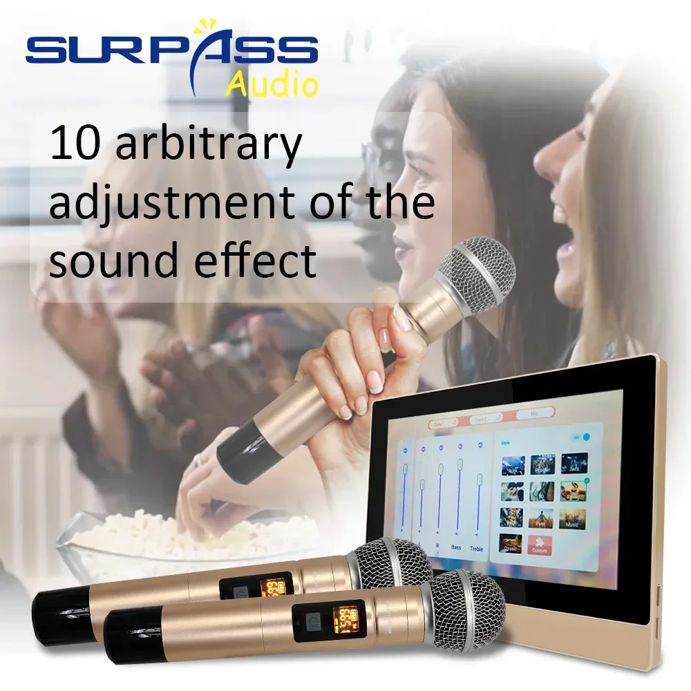 Smart Home Android Bluetooth WiFi amplificador de pared Audio PA altavoz de techo Coxial micrófono inalámbrico Karaoke estéreo música Combos