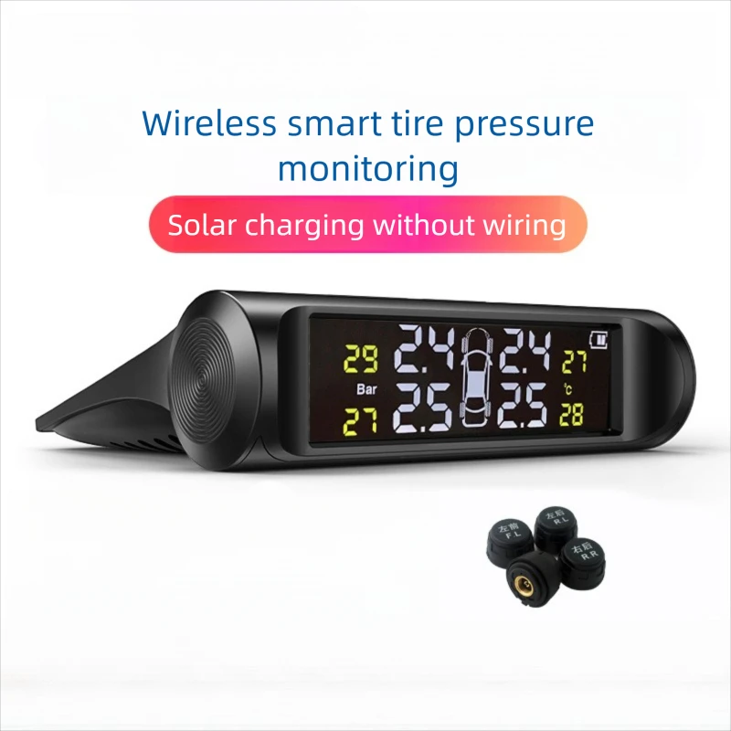 

External T1 Solar Wireless Pressure Monitoring System TPMS Car High Precision Tire Temperature Gauge Universal