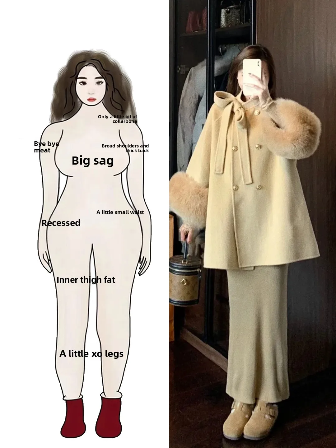 

Winter Faion plus Size Women's Woolen Coat And Skirt Set Rich Girl Lite Maturi Sle Long Sve Button up Polyester