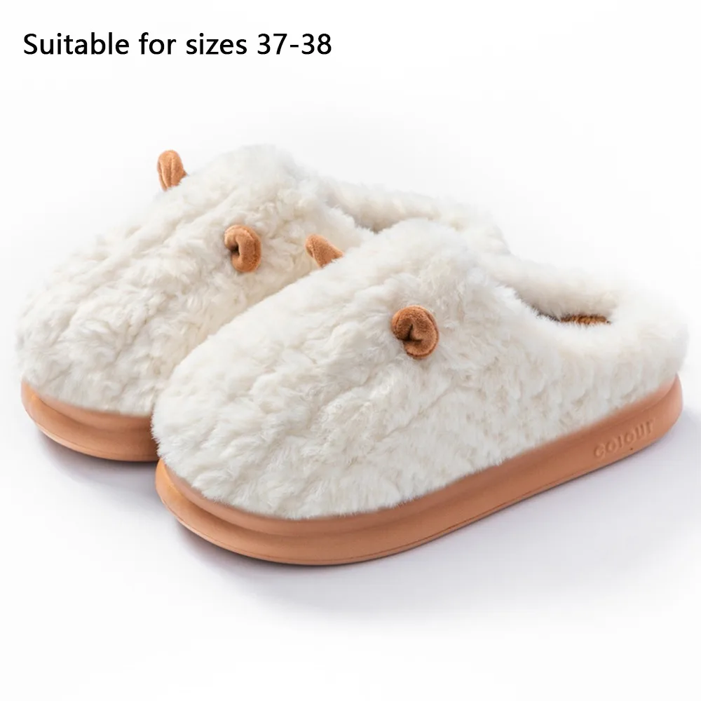 

New Cotton Winter Slippers Warm Thick Sole House Shoes Non-Slip Slippers Outdoor Use