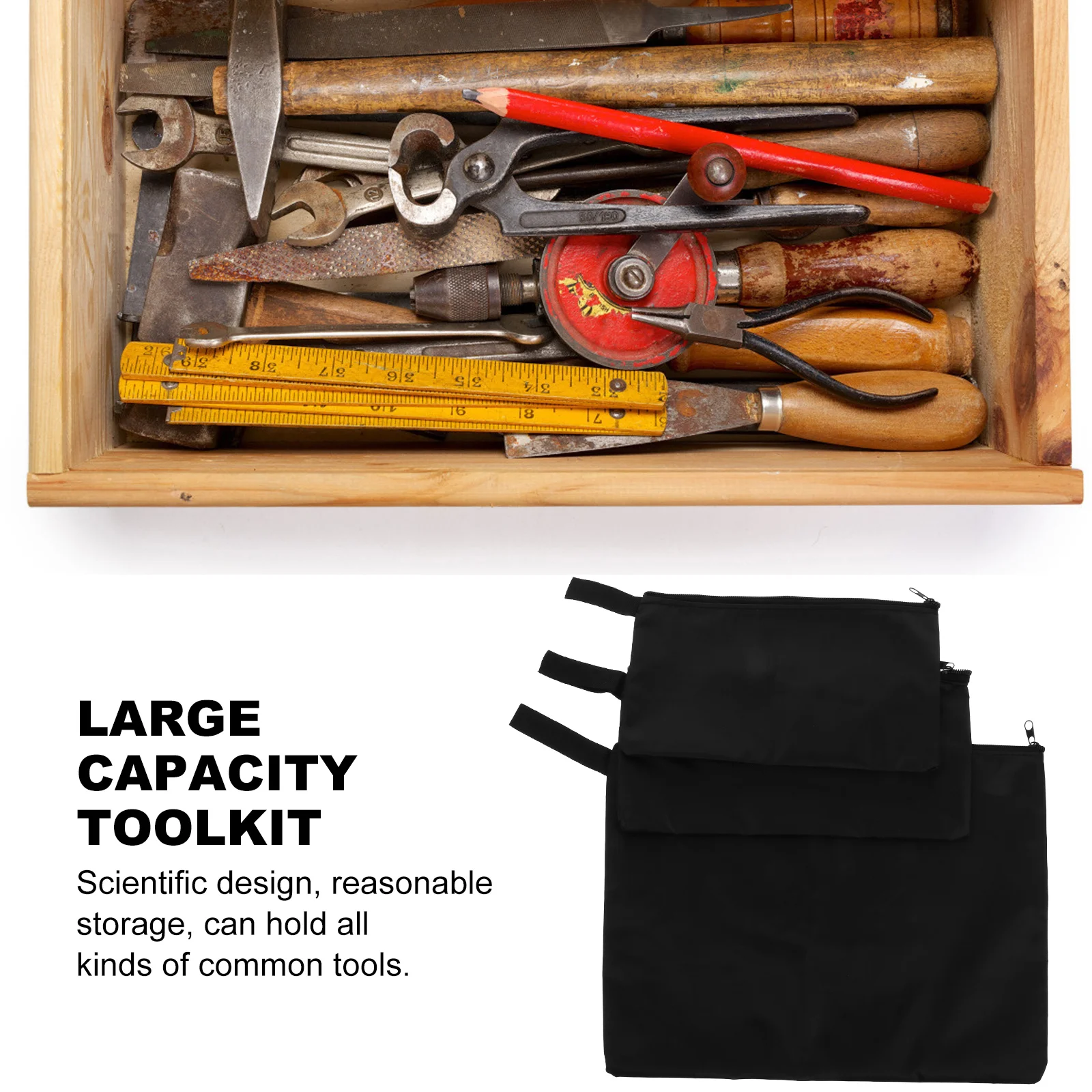 

5pcs Oxford Cloth Tool Bag Waterproof Durable Storage Pouch For Ironware Sundries Large Capacity Zipper Toolkit Handbag