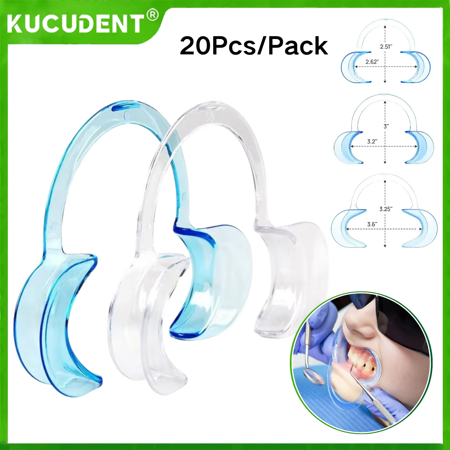 

20 шт., стоматологические открывалки для рта C-образной формы, пластиковые/автоклавируемые одноразовые ретракторы для губ и щек для ортодонтического внутриротового использования