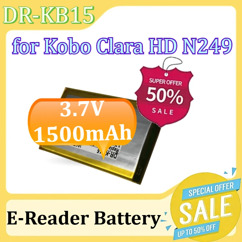 

Аккумулятор DR-KB15 для электронной книги Kobo Clara HD N249, 3.7В, 1500мАч