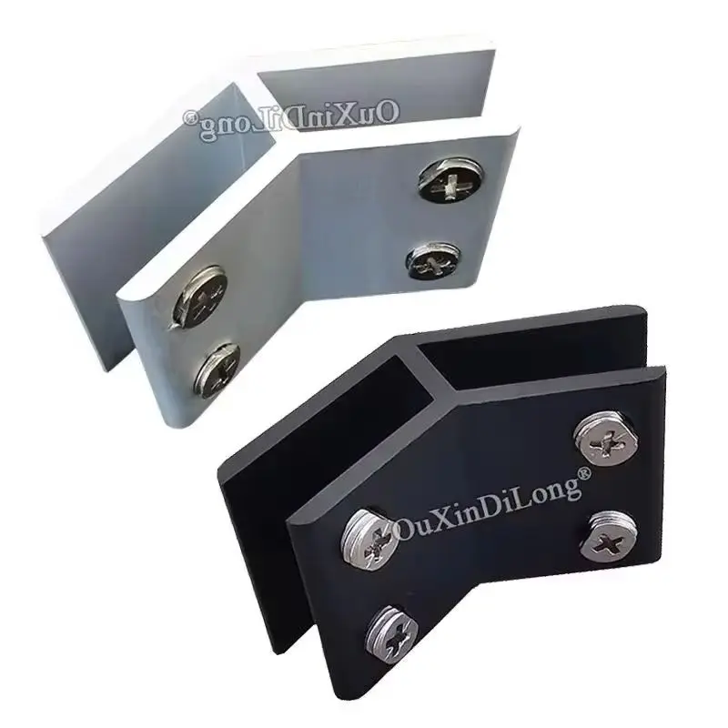 Brand New 6PCS 135° Glass Clamps Board Frame Shelves 2 Ways Aluminum Alloy Glass Shelf Support Brackets Clips No Drilling