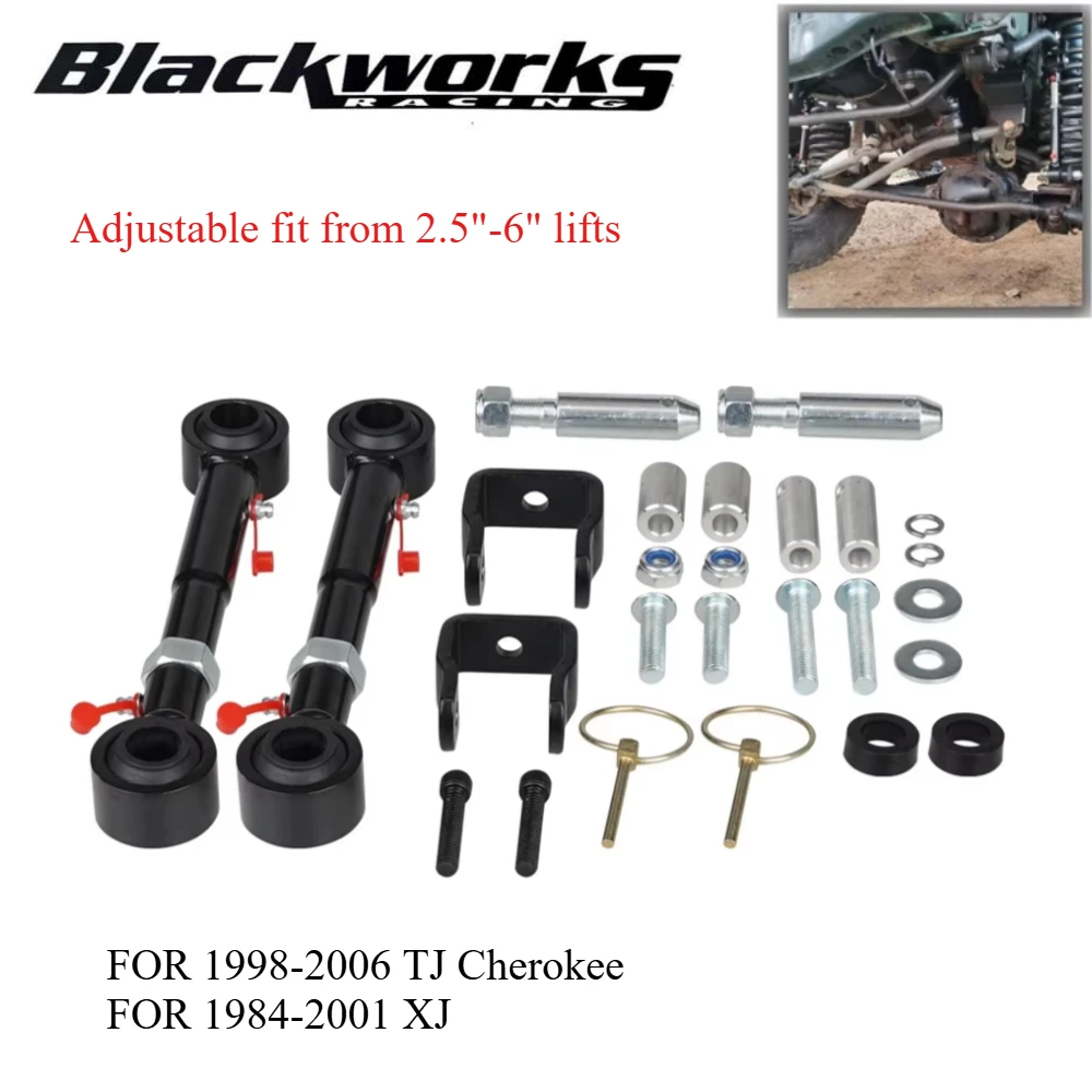 

Adjustable Front Sway Bar Links Quicker Disconnects FIT FOR 1998-2006 TJ Cherokee Adjustable Fit From 2.5"-6" Lifts