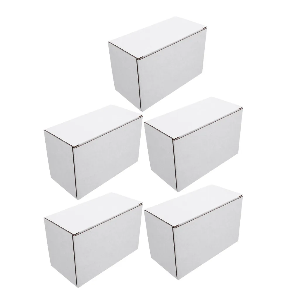 5Pcs White Corrugated Cardboard Boxes Professional Clean Design Packaging Box for Ecommerce Mailing Shipping Storage Moving