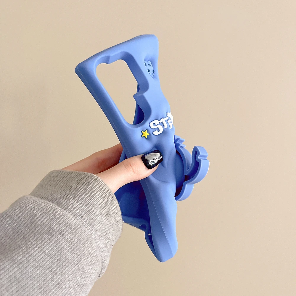 For Samsung Galaxy A12 A13 A15 A24 A25 A53 A32 A30S A51 A54 S21 FE Stitch Head Grip Tok Holder Cartoon Silicon Soft Phone Case - náhled 5