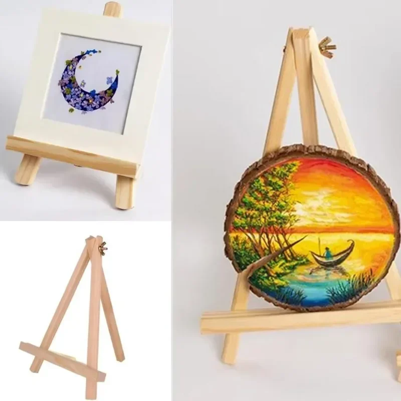 2026 top quality adjustable mini wooden easel desktop painting easel stand portable triangular desktop canvas stand for painting