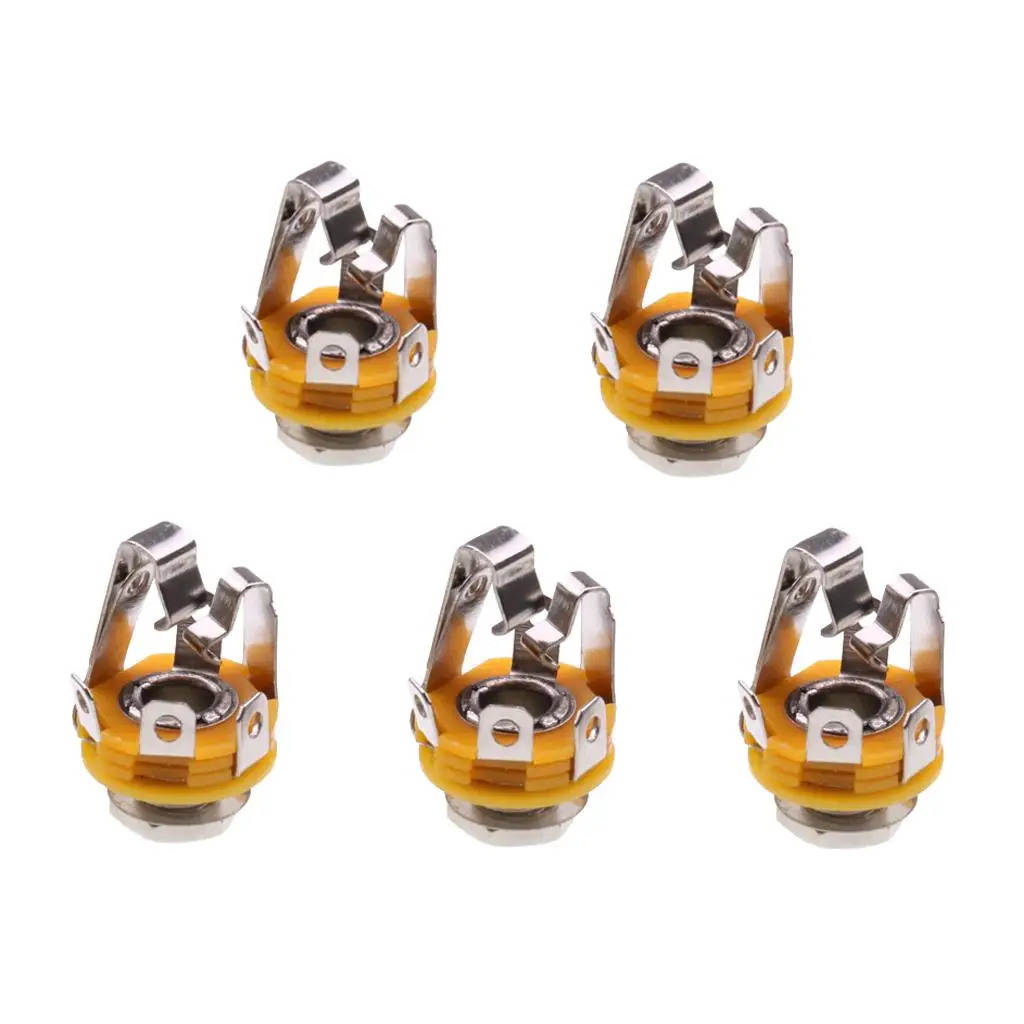 5pcs Electric Guitar/Bass Pickup 6.35mm Input Output Plug Sockets DIY