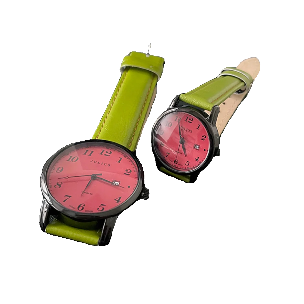 ساعات الزوجين، ساعات نسائية ورجالية، طراز كوري، حزام جلدي، ساعات أصلية، تقويم، ساعات كوارتز للزوجين. #4