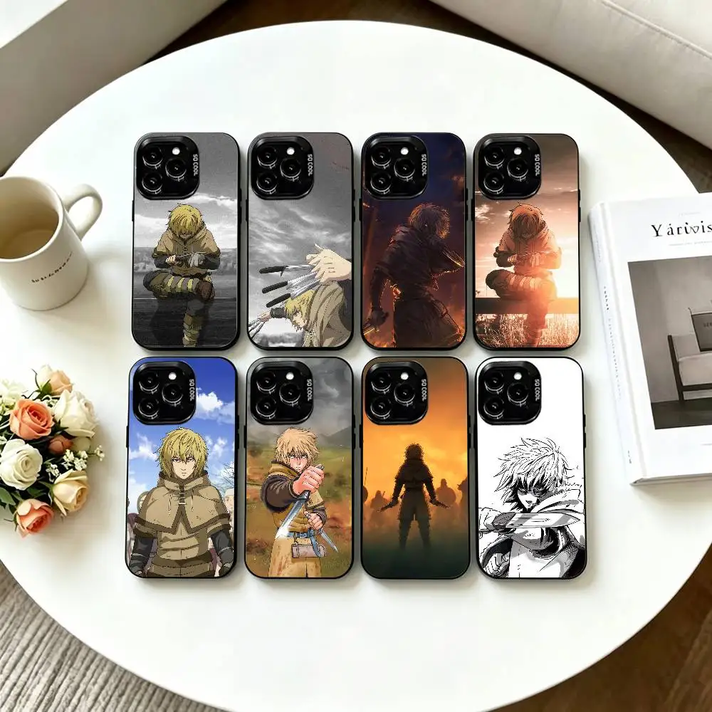 

V-Vinland Saga T-Thorfinn Thorsson Phone Case For iPhone 17,16,15,14,13,12,11 Plus,Pro Max,XS,Colored Silver Plated Inside Cover
