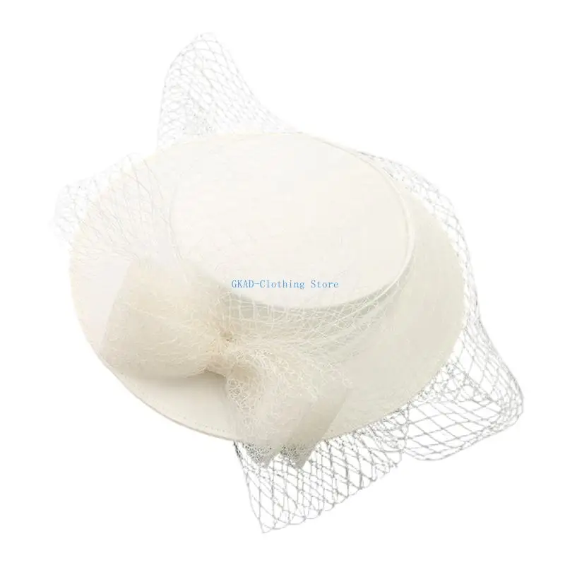 N0PE Women’s Linen Bows Cocktail Hat Lightweight Mesh Design Prom Event Travel Friendly Practical Fashion Accessory