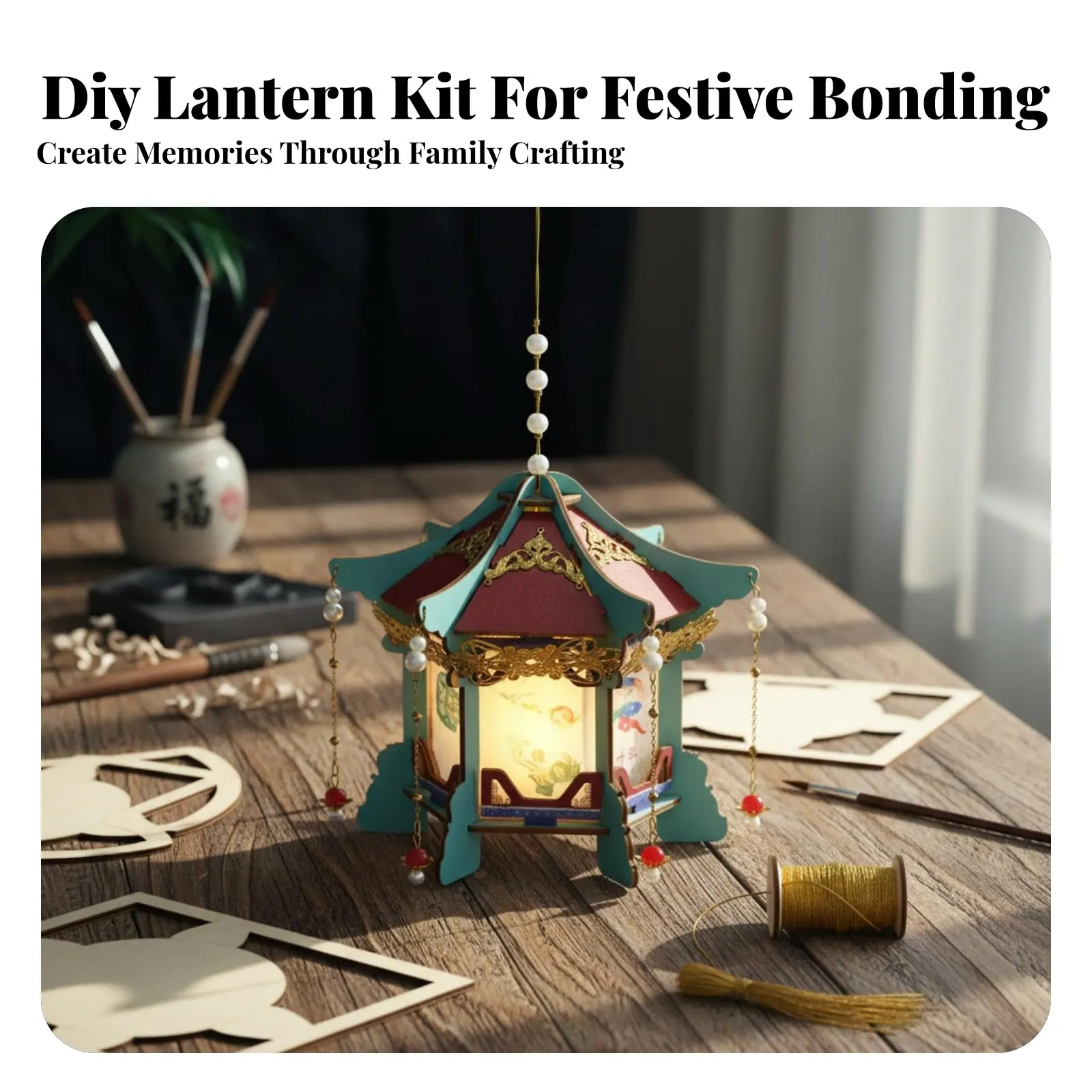 Glowing Chinese Grand Lantern, New Year DIY Craft Kit, Handheld, Creative 2026 Edition
