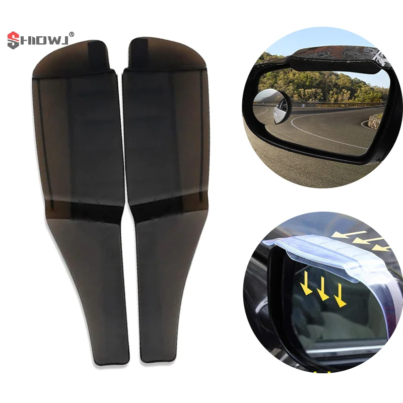 2Pcs Universal Car Rearview Mirror Rain Eyebrow Auto Reflector Reverse Side Mirror Rain Snow Guard Sun Visor Shade Protector