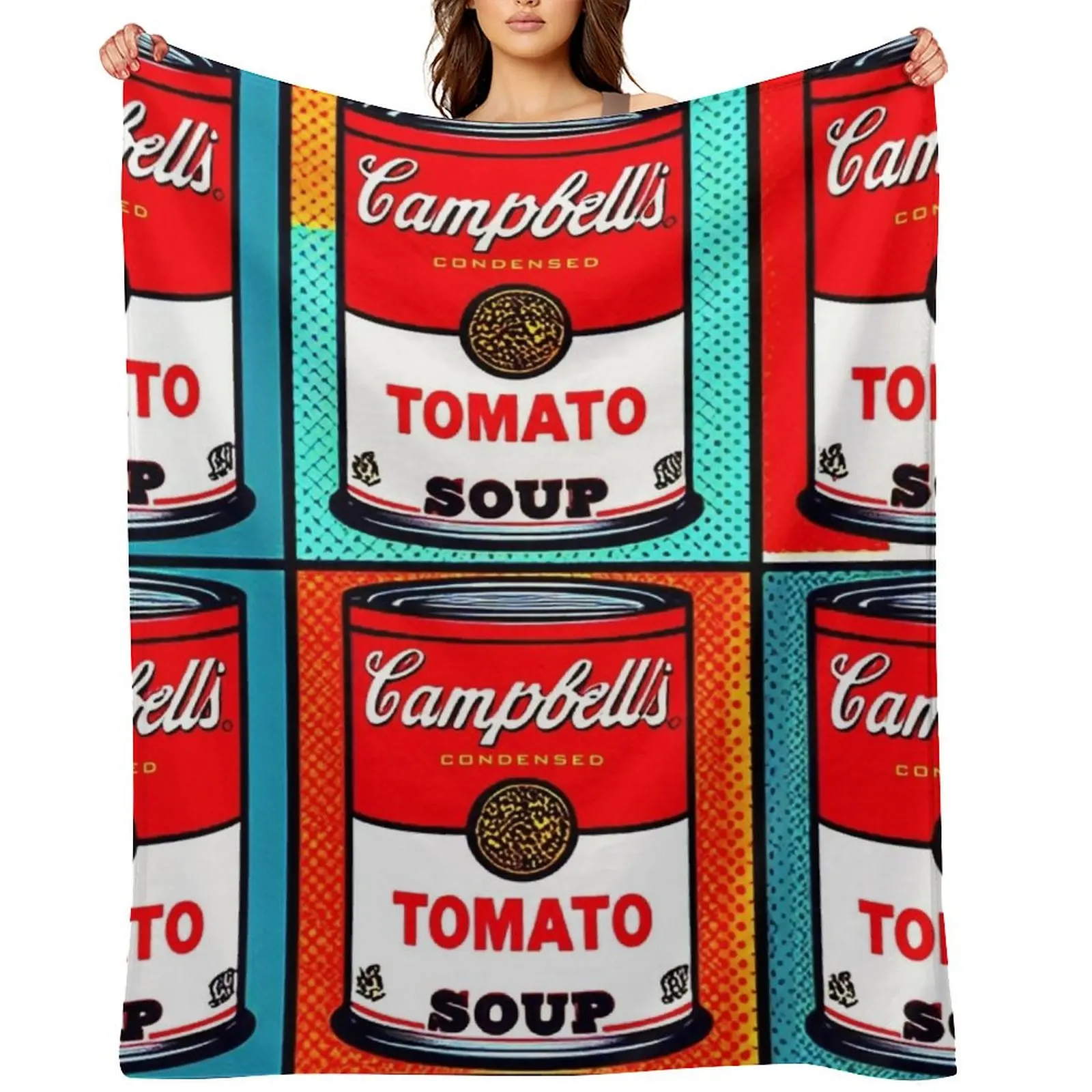 

Campbell's Tomato Soup Pop Art Throw Blanket valentine gift ideas Blankets For Baby Soft Plaid Kid'S Blankets