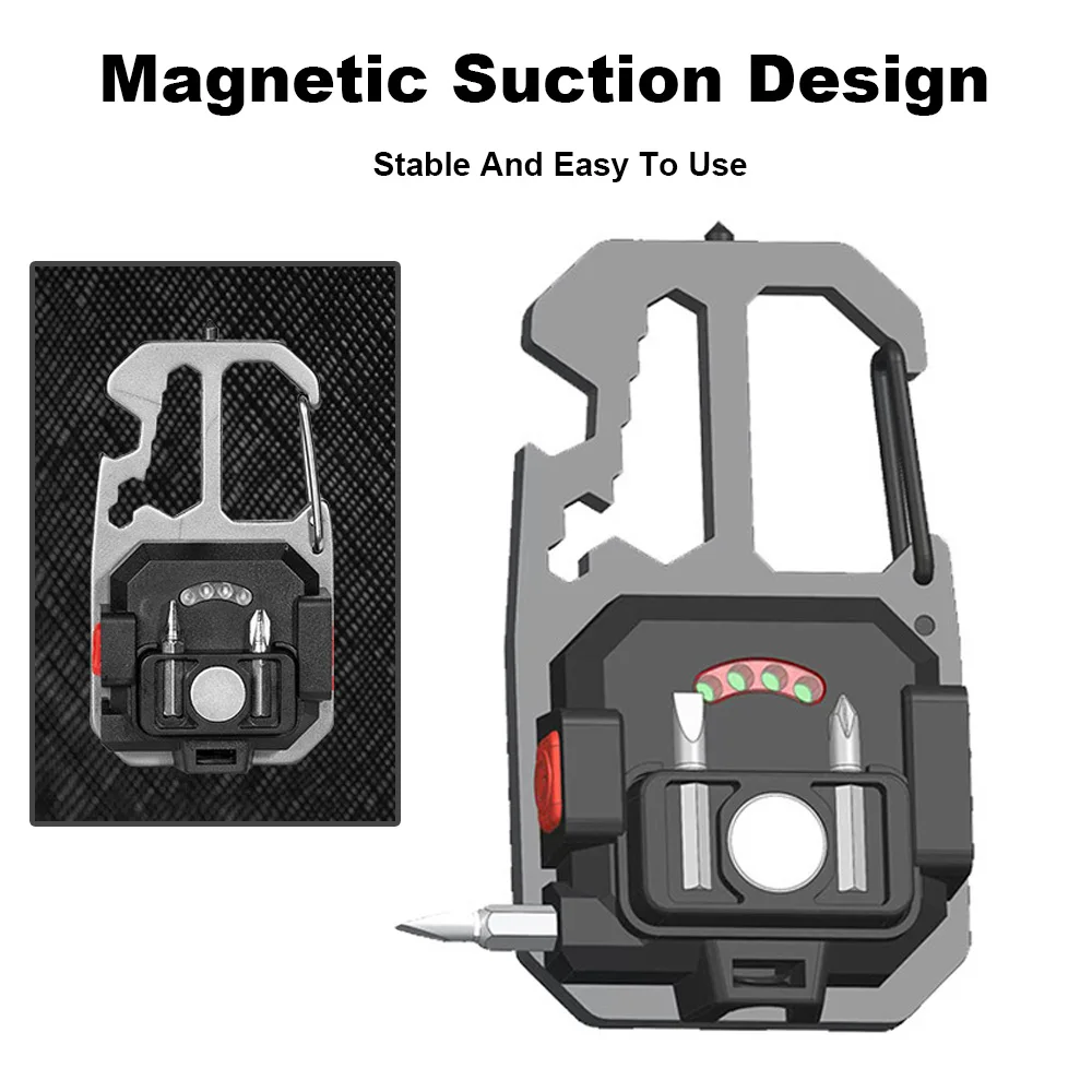 Mini LED Working Light Portable Pocket Flashlight USB Rechargeable Key Lamp with Folding Bracket Bottle Opener Keychain Lantern