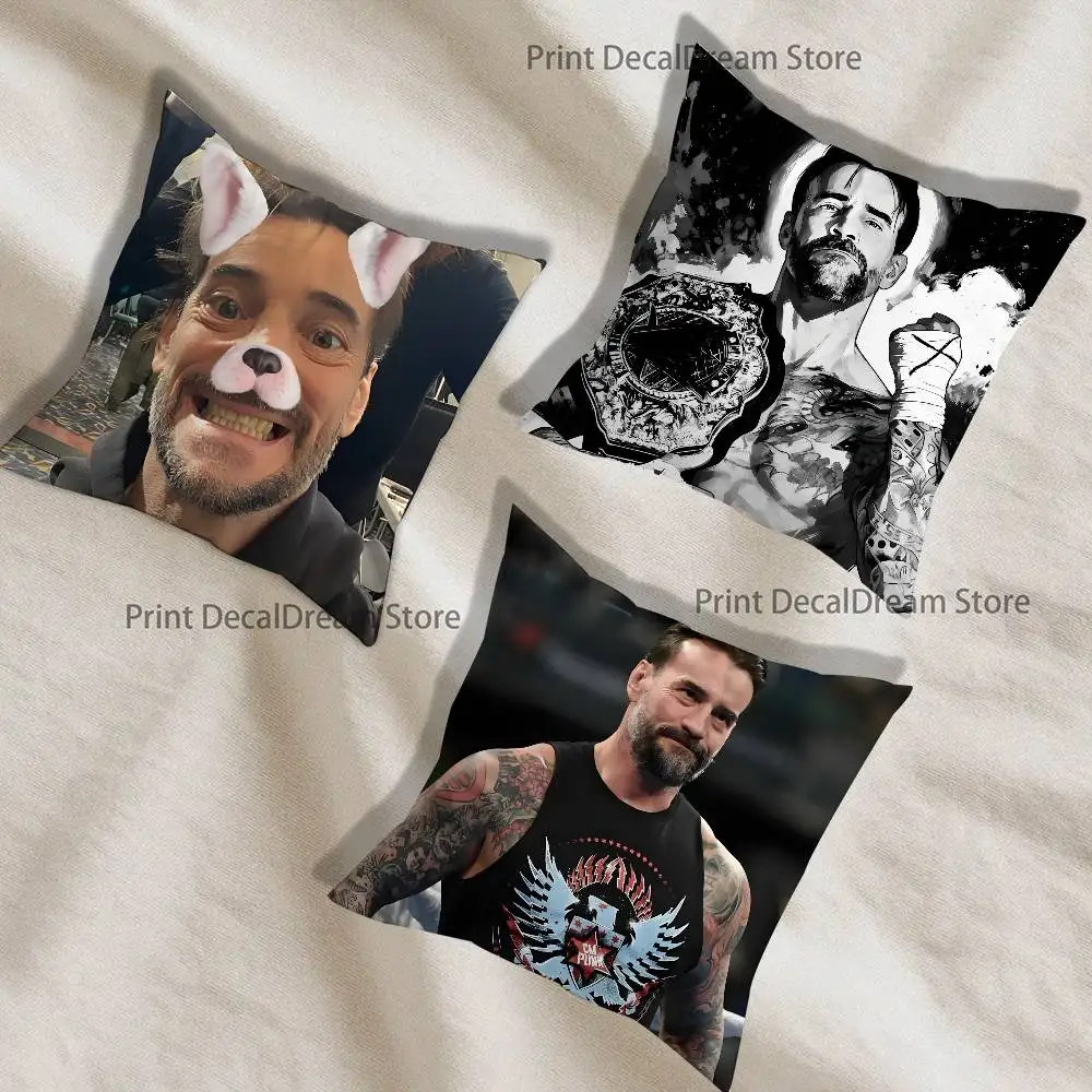 Wrestler CM P-Punk Printed Pillow Cover Cushion Case Simple Sofa Pillow Case No Pillow Core