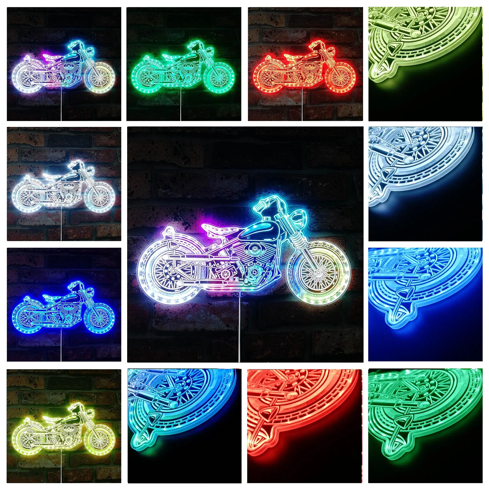 Motorcycle Garage Man Cave  Glam Led Neon Sign st06-fnd-i0060-c