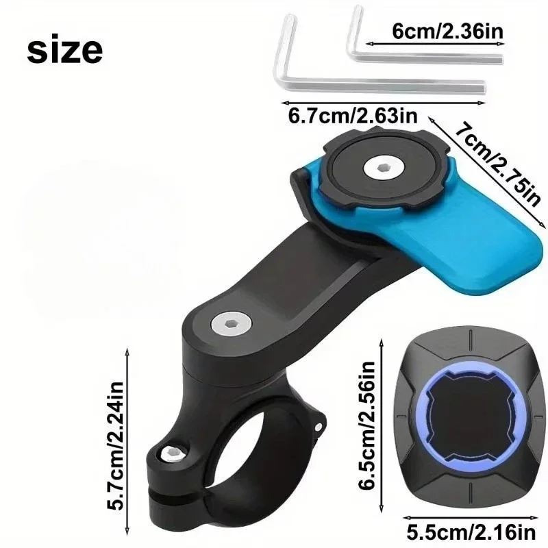 1set Motorcycle Phone Holder, Bicycle Phone Holder, Quick Disassembly and Installation with Shock-absorbing Base or without