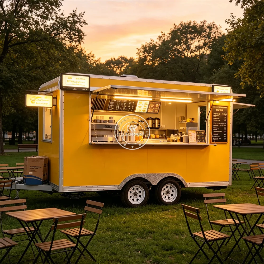 

Customized Mobile Ice Cream Cart Mobile Restaurant Food Truck Food Trailer With Professional Kitchen Setup