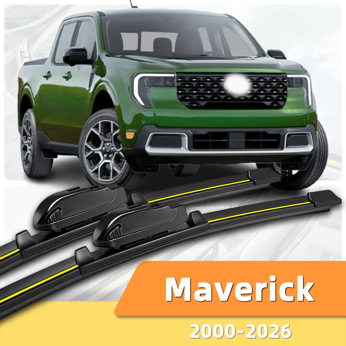 2 Stück Scheibenwischer für die Frontscheibe, geeignet für Ford Maverick (2000-2026), wetterfest, langlebig, bidirektionaler Wischer.