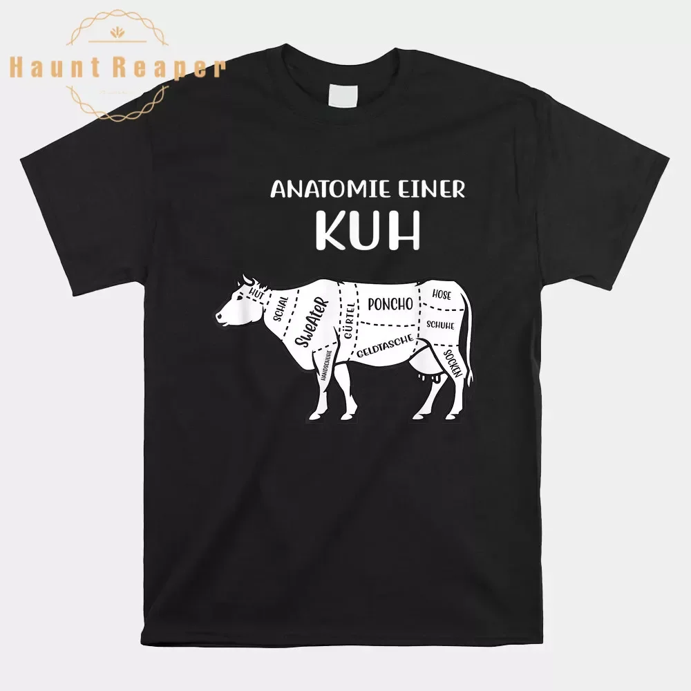 Haunt Reaper Men T Shirt Anatomy Of A Cow Tannery Knitting Beef Shirt Graphic Tees For Men Tops Fashion Streetwear