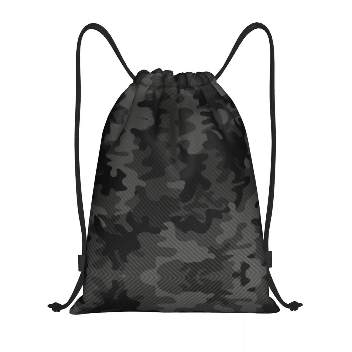 Mochila camuflada de carbono personalizada com cordão, bolsa de ginástica esportiva para mulheres e homens, mochila de compras camuflada militar do exército