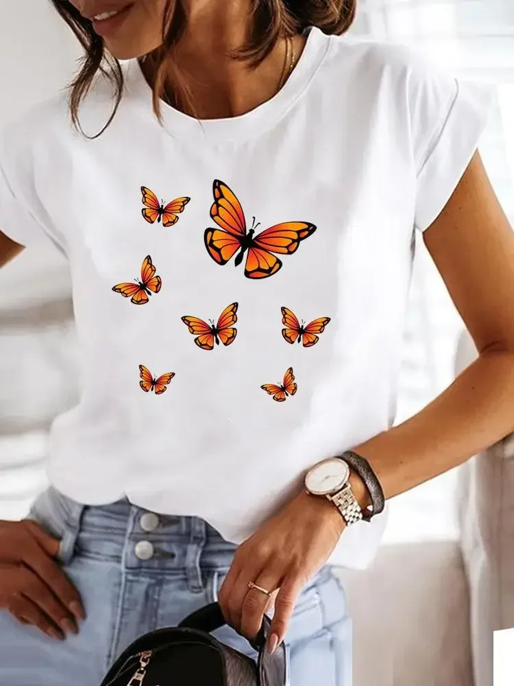 2025 sommer Frauen Kleidung Liebe Stil 90er Jahre Trend Grafik Druck T-shirt Mode Kurzarm T Shirt Nette Kleidung T weibliche Top