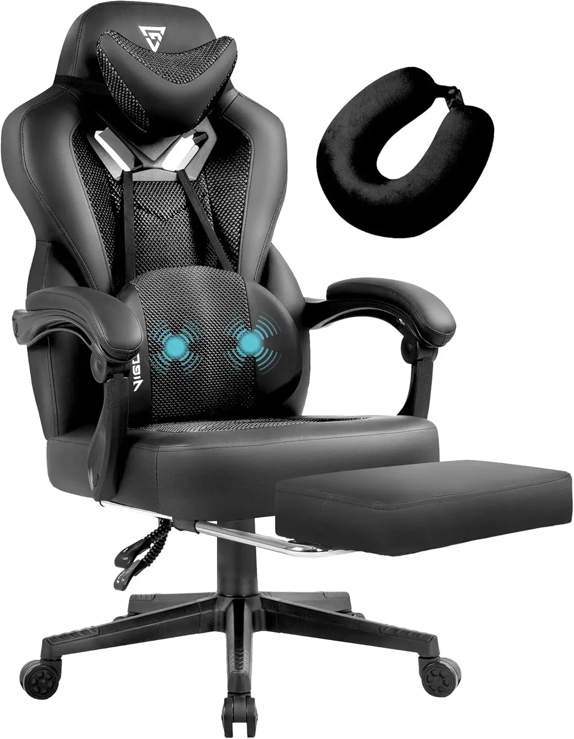 

Gaming Chair PRO, Ergonomic Gaming Chairs for Adults Heavy People, Massage Reclining Office Desk Computer Chair with Footrest