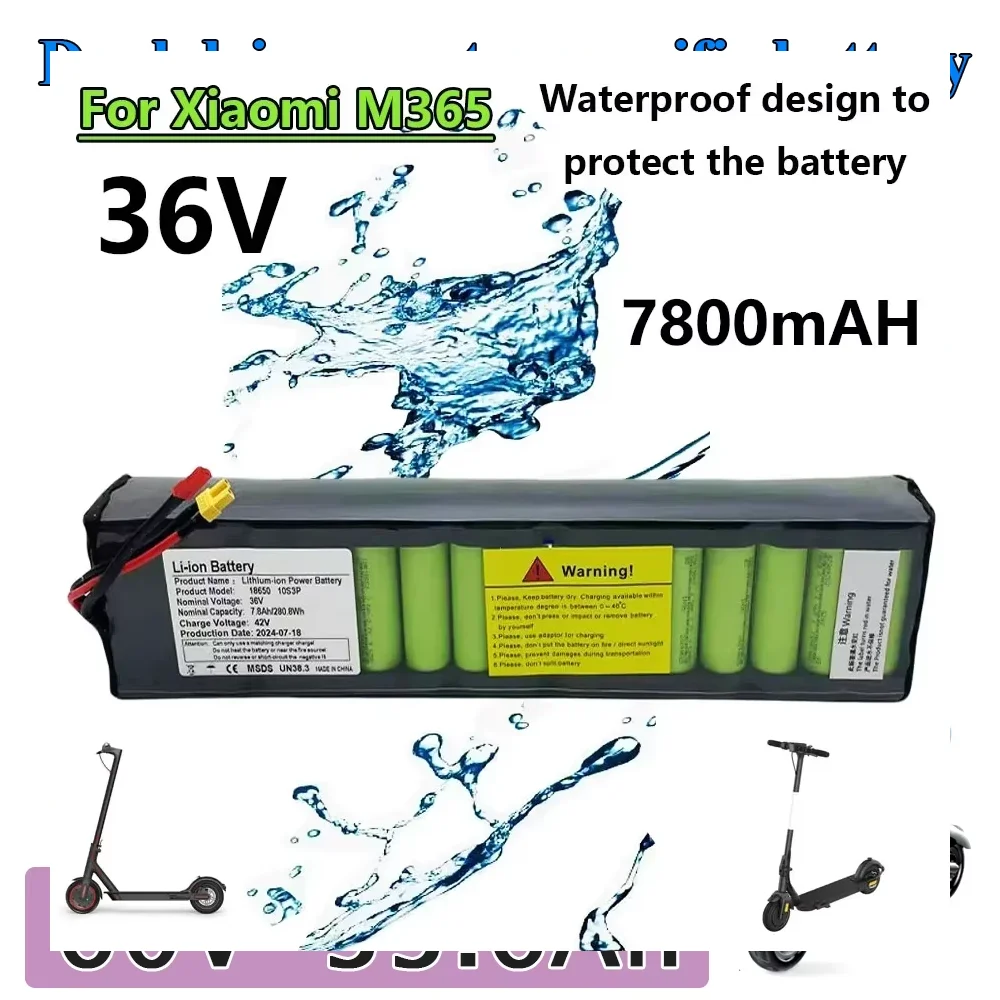 

36V 7800mAh Li-ion Battery Built-in BMS For Xiaomi M365 Electric Scooter battery Protection Long-Lasting Range Without communica
