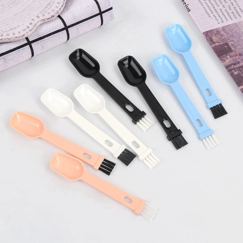 

8Pcs 2-In-1 Coffee Grinder Brush Coffee Grinder Brush With Spoon Portable Coffee Bean Grinder Cleaner Brush