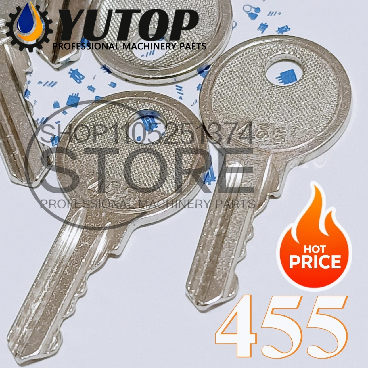 10/5/2PCS 455 104466 Ignition Starter Key – Fits Skyjack, Genie, JLG Man-Lifts & Ronis Forklift Models